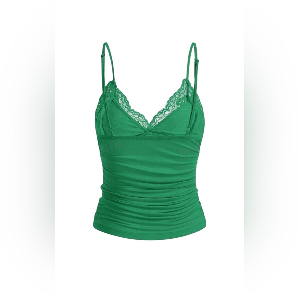 Contrast Lace Ruched Cami Top - Picture 2 of 2